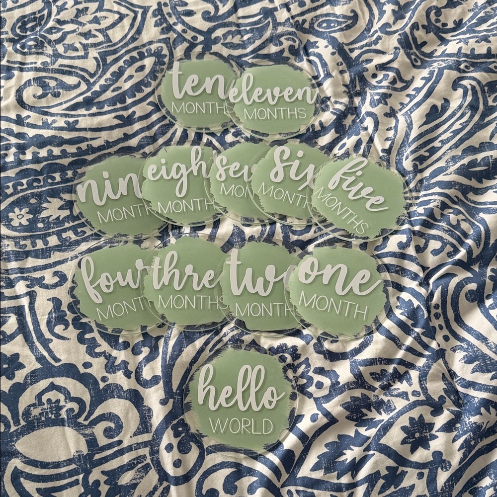 Charming Green Baby Milestone Stickers